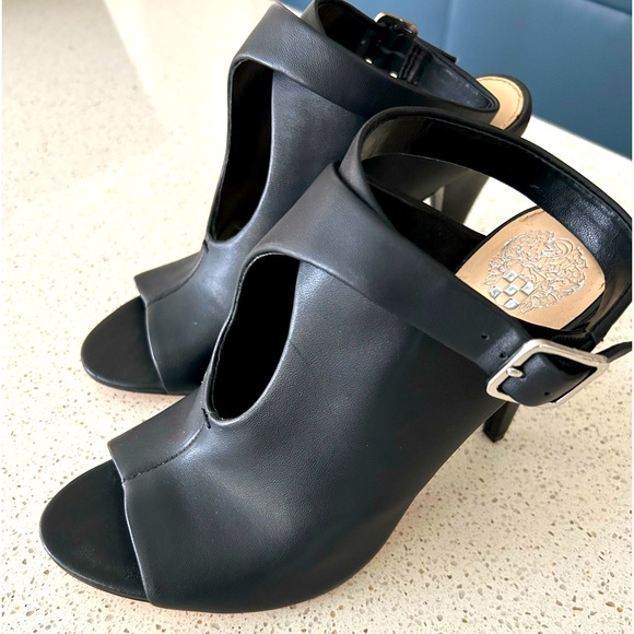Vince Camuto leather black ankle strap heels Never worn! NWOT - Picture 2 of 5
